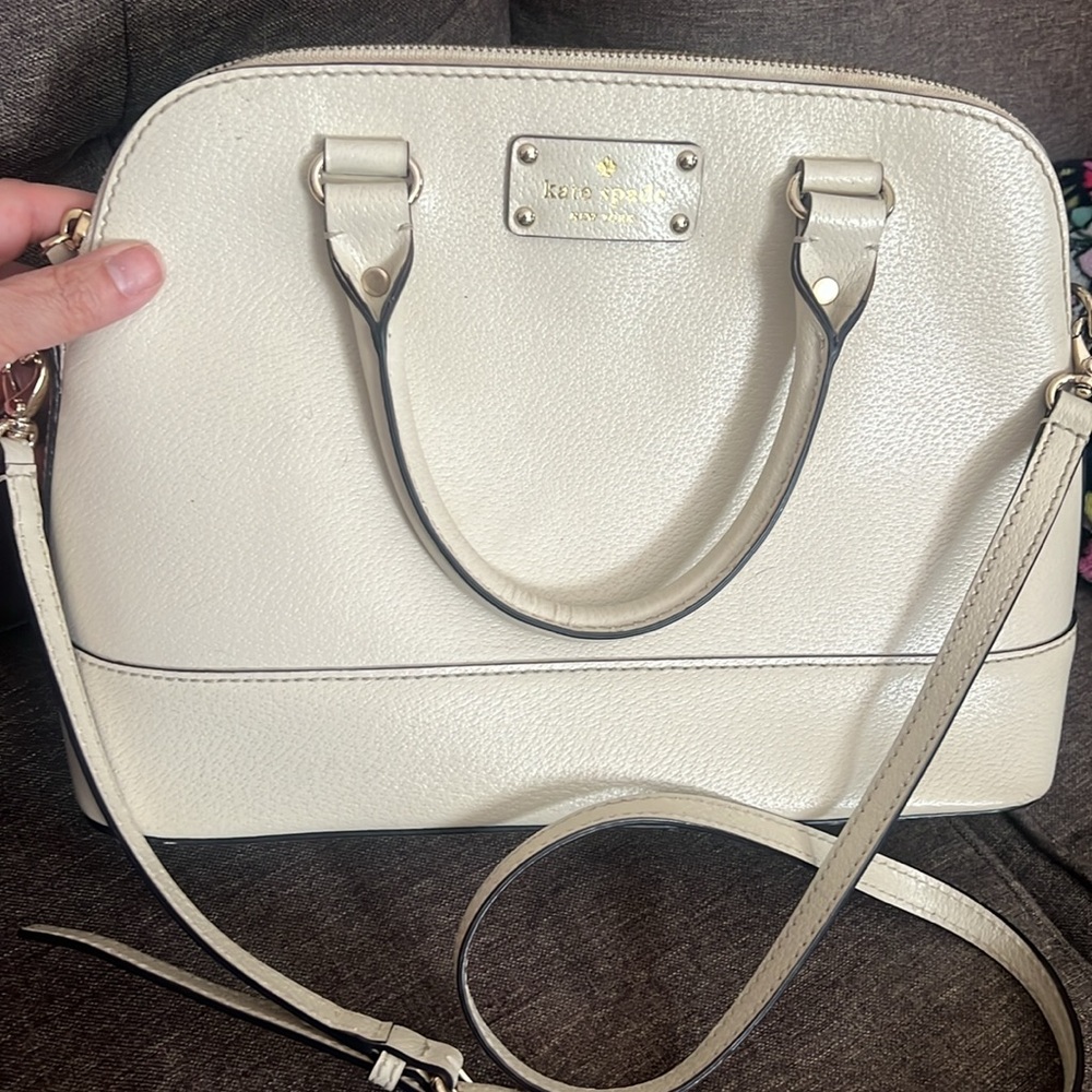KATE SPADE RACHELLE IVORY SATCHEL W/STRAP - Picture 10 of 10